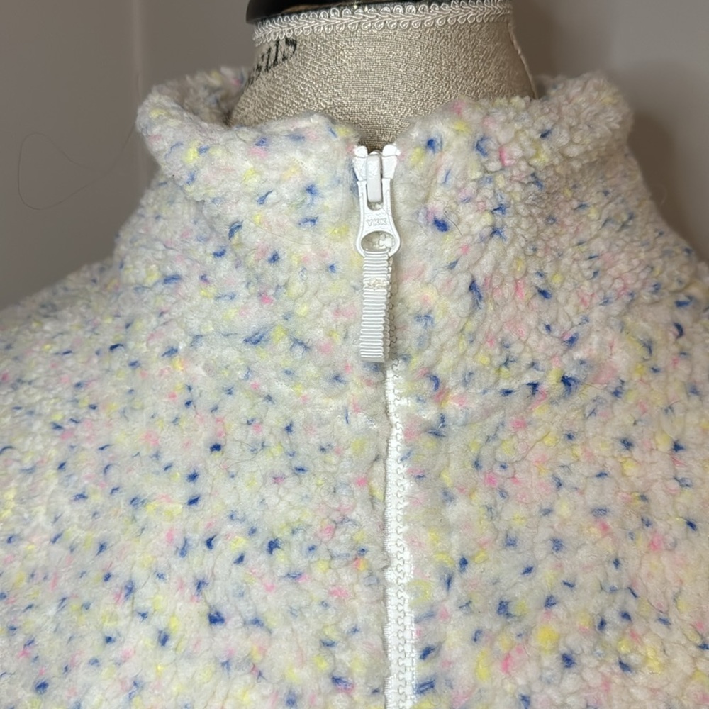 J Crew Sherpa Jacket Off White & Pastel Confetti - Picture 3 of 10